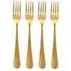 Image de Secret de Gourmet - Lot de 4 Fourchettes en Inox "Gold" 20cm Or