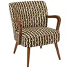 Image de Atmosphera - Fauteuil avec tissu jacquard CHIARA - Noir et beige - Chiara