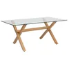 Image de Table à manger 180 x 90 cm verre et métal Jorel Atmosphera