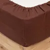 Image de Atmosphera Créateur d'intérieur - Drap Housse en Gaze de Coton "Flora" 160x200cm Marron