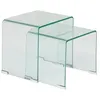 Image de Atmosphera - Ensemble de 2 tables café gigognes en verre LENIA - Transparent - Lenia
