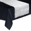 Image de Féérie Lights & Christmas - Chemin de table Noël effet fourrure Fantasy - L. 150 x l. 45 cm - Blanc à paillettes argents - Fantasy
