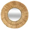 Image de Atmosphera Créateur d'intérieur - Miroir Mural en Raphia Déco "Alba" 57cm Beige