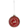 Image de Fééric Lights and Christmas - Boule de Noël en Verre "Renne Couronne" 8cm Rouge
