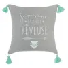 Image de Atmosphera Créateur d'intérieur - Coussin Déco "4 Pompons" 40x40cm Gris