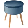 Image de Tabouret / Coffre en velours bleu gamme TESS