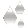 Image de Atmosphera Créateur d'intérieur - Lot de 3 Miroirs Métal "Hexagone" 29cm Or