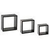 Image de Atmosphera - 3 Etagères murales design cube Fixy - Noir - Fixy