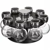 Image de 8 pots à épices avec support à épices rotatif