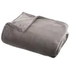 Image de Atmosphera - Grand plaid en Flanelle uni - 180x130 cm - Gris - OLLIS