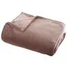 Image de Atmosphera - Grand plaid en Flanelle uni - 180x130 cm - Rose - OLLIS