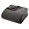 Image de Atmosphera - Grand Plaid en flanelle uni - 230x180 - Gris foncé