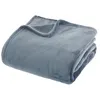 Image de Atmosphera - Grand Plaid en flanelle uni - 230x180 - Bleu Orage - OLLIS