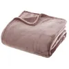 Image de Atmosphera - Grand Plaid en flanelle uni - 230x180 - Rose - OLLIS
