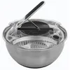 Image de Secret de Gourmet - Essoreuse à salade en inox - 3,5 L - Argent - Inox