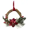 Image de Fééric Lights and Christmas - Couronne de Noël Poinsettia "Soir" 38cm Naturel