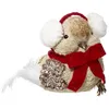 Image de Statuette Déco Oiseau de Noël 32cm Beige & Rouge