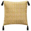 Image de Atmosphera Créateur d'intérieur - Housse de Coussin "4 Pompons" 40x40cm Ocre