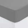 Image de Atmosphera - Drap housse 2 personnes - 100% Coton - 140 x 190 cm - Gris