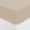 Image de Atmosphera - Drap Housse bonnet 30 cm 100% Coton Esther 160x200 cm - Beige Lin - CARINA