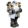 Image de Père Noël Déco Traditionnel Ski 29cm Gris
