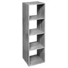 Image de Meuble Étagère colonne 4 cases de rangement effet chêne gris H 134 cm