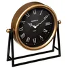 Image de Atmosphera Créateur d'intérieur - Horloge à Poser en Métal "Luca" 27cm Noir