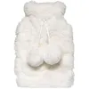 Image de Féérie Lights & Christmas - Bouillotte en pilou avec 2 pompons - Blanc ivoire