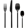 Image de Secret de Gourmet - Ménagère Modern Wood en Acier inoxydable - 24 pièces - Noir Mat - Modern Wood