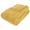 Image de Plaid grand modèle microfibre 180x230 cm ocre Atmosphera