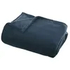 Image de Atmosphera - Grand plaid en flanelle uni - 180x130 cm - Bleu foncé