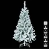 Image de Sapin de Noël 210 cm vert floqué blanc