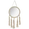 Image de Atmosphera Créateur d'intérieur - Miroir Mural Rond à Franges "Eté" 62cm Beige