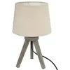 Image de Atmosphera Créateur d'intérieur - Lampe à Poser Trépied en Bois "Alexis" 31cm Lin