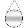 Image de Atmosphera Créateur d'intérieur - Miroir à Suspendre en Métal "Rond" 37cm Noir