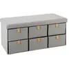 Image de Grand pouf pliable 6 tiroirs gris Atmosphera