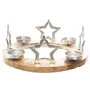 Image de Féérie Lights & Christmas - Photophore de Noël design bois rond Terre Sauvage - Argent - Marc en terre sauvage