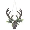 Image de Féérie Lights & Christmas - Décoration de Noël à suspendre Tête de renne - Hauteur 35 cm - Marron et vert