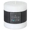 Image de Bougie ronde style rustique - D 10 x H 10 cm - Blanc