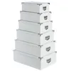 Image de Atmosphera Créateur d'intérieur - Set de 6 Boîtes de Rangement Uni 48cm Blanc