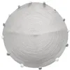 Image de Atmosphera - Tapis rond à gros pompons Gris et blanc - Diam. 90 - Rose