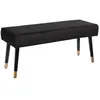 Image de Atmosphera - Banc en Polyester effet velours Salomé l.100 x P.35x cm - Noir - Salomé