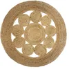 Image de Atmosphera - Tapis ajouré en jute Esra Diam. 80cm - Beige - Esra