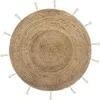 Image de Atmosphera - Tapis à franges rond en jute Cosy - Diam. 80 cm - Beige - Cosy