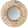 Image de Atmosphera - Miroir mural tressé Terre Sauvage - Diam. 45 cm - Beige - Terre sauvage