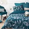 Image de Parure de lit Paon bleu canard 240x220 Atmosphera - Bleu canard