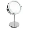 Image de FIVE Simply Smart - Miroir Pivotant Rond sur Pied "Led" 29cm Argent