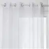 Image de Atmosphera, Rideaux, Tissu transparent feuille Devo blanc (140 x 240 cm)