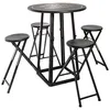 Image de Ensemble table haute et 4 tabourets ext Atmosphera - Noir