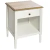 Image de Atmosphera - Table de chevet effet bois Solen - L. 45 x H. 60 cm - Blanc - Solen
